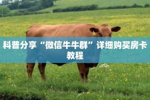 科普分享“微信牛牛群”详细购买房卡教程