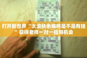 打开新世界“太浪扶余麻将是不是有挂”获得老师一对一指导机会