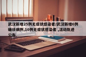 武汉新增25例无症状感染者/武汉新增6例确诊病例,10例无症状感染者 ,活动轨迹公布
