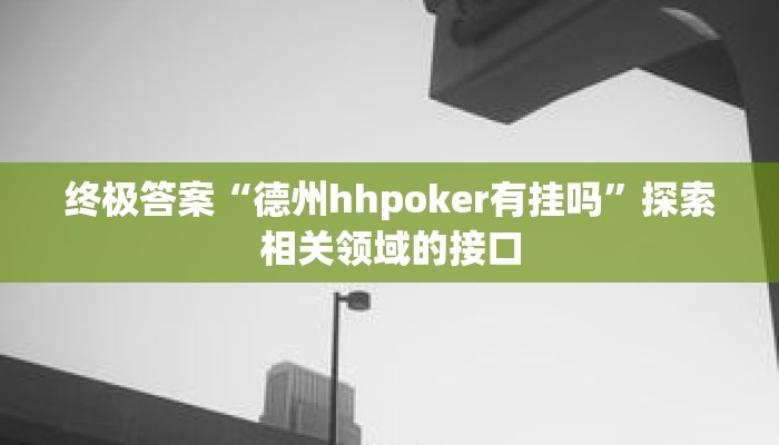 终极答案“德州hhpoker有挂吗”探索相关领域的接口