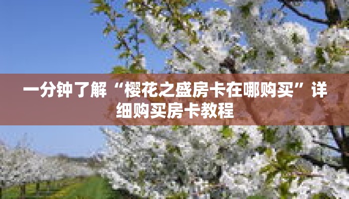 一分钟了解“樱花之盛房卡在哪购买”详细购买房卡教程 一分钟了解“樱花之盛房卡在哪购买”详细购买房卡教程