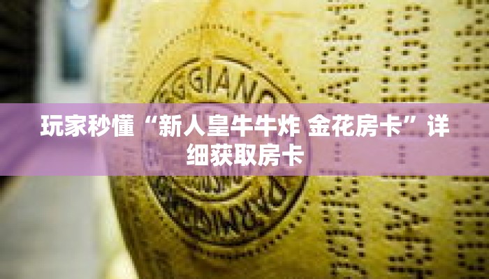 玩家秒懂“新人皇牛牛炸 金花房卡”详细获取房卡